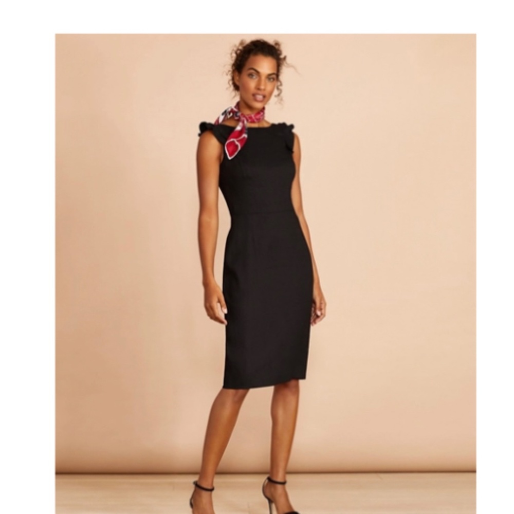 Brooks Brothers size 0 twill sheath dress black